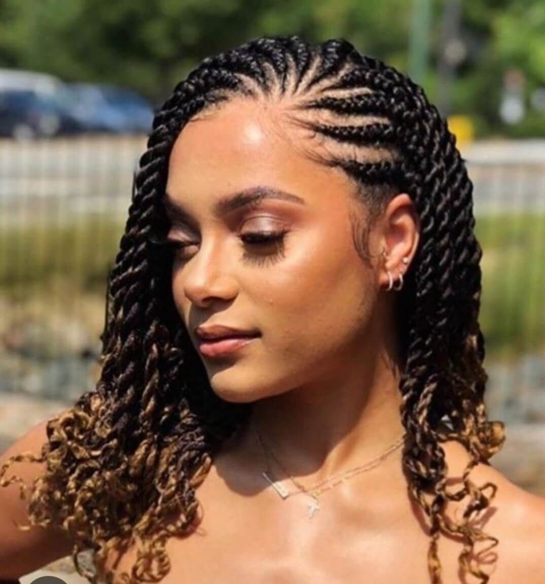 Elegant knotless braids styled at FreeStyle Braids Beauty salon, New Haven CT